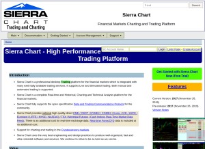 How sierrachart.com looks like on a tablet such as an iPad.