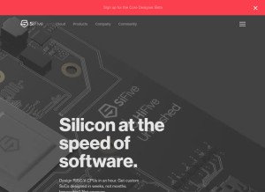 How sifive.com looks like on a tablet such as an iPad.