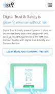 How siftscience.com looks like on a mobile device such as an iPhone.