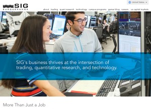 How sig.com looks like on a tablet such as an iPad.