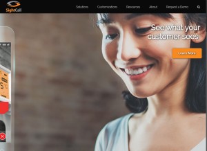 How sightcall.com looks like on a tablet such as an iPad.