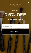 How sigmabeauty.com looks like on a mobile device such as an iPhone.