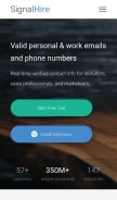 How signalhire.com looks like on a mobile device such as an iPhone.
