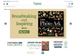 How signals.com looks like on a tablet such as an iPad.