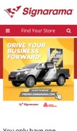 How signarama.com looks like on a mobile device such as an iPhone.