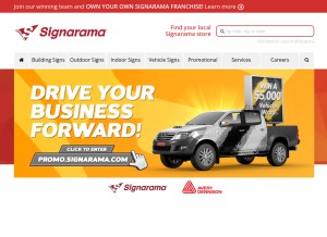 How signarama.com looks like on a tablet such as an iPad.