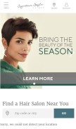 How signaturestyle.com looks like on a mobile device such as an iPhone.