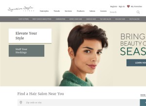 How signaturestyle.com looks like on a tablet such as an iPad.