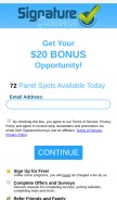 How signaturesurveys.com looks like on a mobile device such as an iPhone.