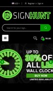 How signhunt.com looks like on a mobile device such as an iPhone.
