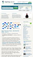 How signingsavvy.com looks like on a mobile device such as an iPhone.