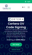 How signmycode.com looks like on a mobile device such as an iPhone.