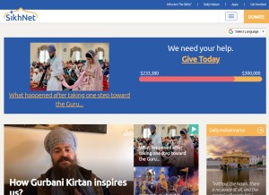 How sikhnet.com looks like on a tablet such as an iPad.