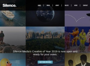 How silence-media.com looks like on a tablet such as an iPad.