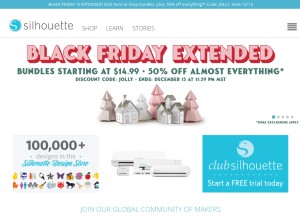 How silhouetteamerica.com looks like on a tablet such as an iPad.