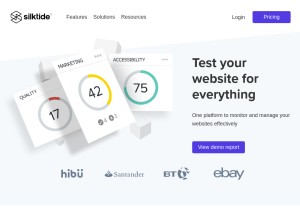 How silktide.com looks like on a tablet such as an iPad.