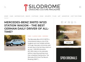 How silodrome.com looks like on a tablet such as an iPad.