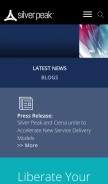 How silver-peak.com looks like on a mobile device such as an iPhone.