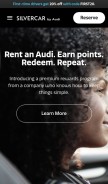 How silvercar.com looks like on a mobile device such as an iPhone.