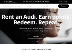 How silvercar.com looks like on a tablet such as an iPad.