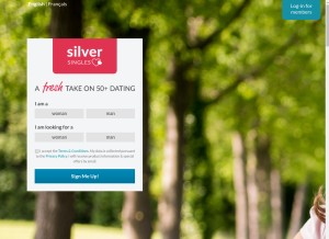 How silversingles.ca looks like on a tablet such as an iPad.