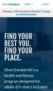 How silversneakers.com looks like on a mobile device such as an iPhone.