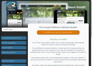 How simdif.com looks like on a tablet such as an iPad.