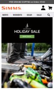 How simmsfishing.com looks like on a mobile device such as an iPhone.