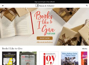 How simonandschuster.com looks like on a tablet such as an iPad.