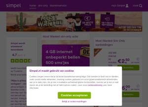 How simpel.nl looks like on a tablet such as an iPad.