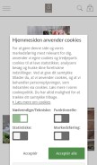 How simphina.dk looks like on a mobile device such as an iPhone.