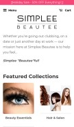 How simpleebeautee.com looks like on a mobile device such as an iPhone.