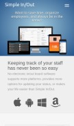 How simpleinout.com looks like on a mobile device such as an iPhone.