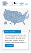 How simplemaps.com looks like on a mobile device such as an iPhone.