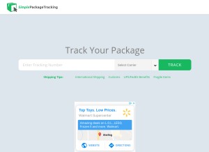 How simplepackagetracking.com looks like on a tablet such as an iPad.