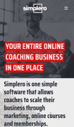 How simplero.com looks like on a mobile device such as an iPhone.