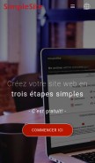 How simplesite.com looks like on a mobile device such as an iPhone.