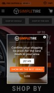 How simpletire.com looks like on a mobile device such as an iPhone.