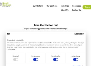 How simplicontract.com looks like on a tablet such as an iPad.