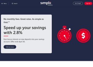 How simplii.com looks like on a tablet such as an iPad.