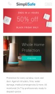 How simplisafe.com looks like on a mobile device such as an iPhone.