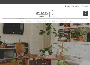 How simplista-store.com looks like on a tablet such as an iPad.