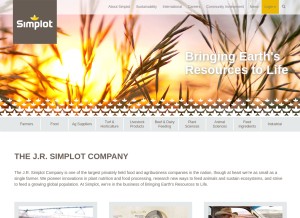How simplot.com looks like on a tablet such as an iPad.