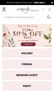 How simplydresses.com looks like on a mobile device such as an iPhone.