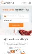 How simplyhired.com looks like on a mobile device such as an iPhone.