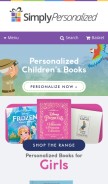How simplypersonalized.com looks like on a mobile device such as an iPhone.