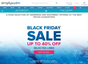 How simplyswim.com looks like on a tablet such as an iPad.