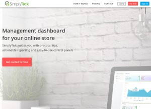 How simplytick.com looks like on a tablet such as an iPad.