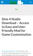 How sims4studiodownload.com looks like on a mobile device such as an iPhone.