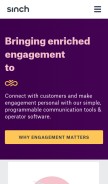 How sinch.com looks like on a mobile device such as an iPhone.